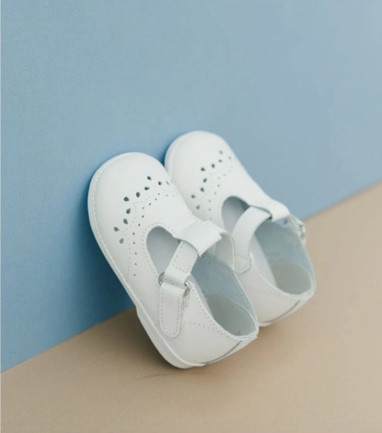 Birdie Leather T-Strap Mary Jane (Baby) - White